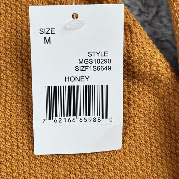 NWT Hawker Rye Mens Cotton Cashmere Textured Honey Gold Sweater Sz Medium - Picture 4 of 6